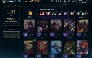 Ouro 4 com TODOS os champs e 257 Skins (MAIN JG / ADC / MID)