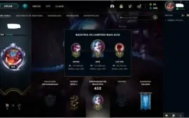 Conta League of Legends nivel 206|1521EL|331skins|604icones