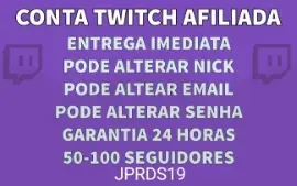 Conta twitch pronta para fazer live e lucrar
