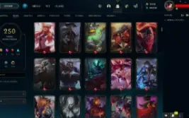 250 SKINS,  1434 DE RP. ICONES E SKINS UNICAS DESSA CONTA