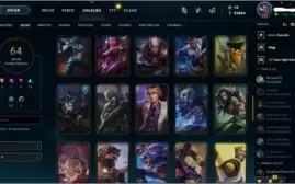 CONTA PRATA 2 COM 111 CAMPEOES E 64 SKINS