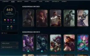 Conta league of legends 462 skins
