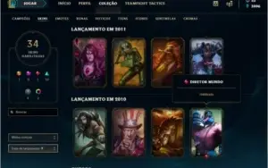 Conta Platina IV com 34 skins habilitadas + de 80 campeões