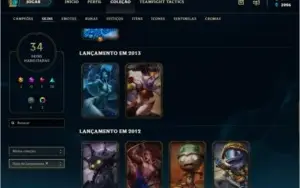 Conta Platina IV com 34 skins habilitadas + de 80 campeões