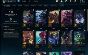 Conta ouro 1 com 24 Champs e 1 skin + 1 Fragmento Ultimate