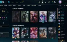 Conta de League Of Legends com 26 skins, nivel 140