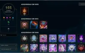 Conta de League Of Legends com 26 skins, nivel 140
