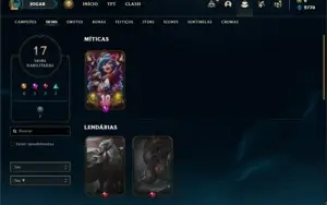 Conta bronze 1 com 60 Champs e 17 Skins