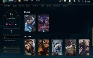 Conta bronze 1 com 60 Champs e 17 Skins