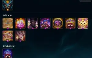 Conta LOL lvl 613 com 681 skins, 429 emotes, 471 ícones +