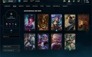Conta diamante 2 com 25 Champs e 9 Skins + 1 Fragmento