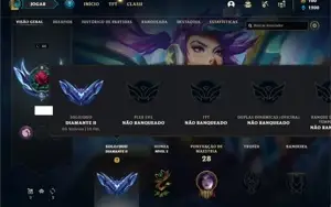 Conta diamante 2 com 25 Champs e 9 Skins + 1 Fragmento