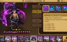 conta summoners war com 2 nat ld 5* ragdoll e gepsoo