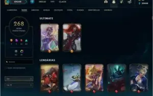 Conta Platina, Honra 4, 268 skins, incluindo ultimate.