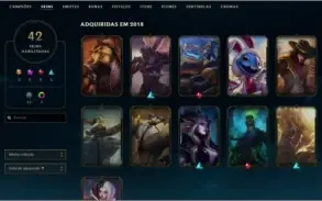 Conta League of Legends Unranked Varios champion
