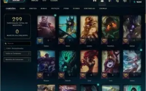 Conta League of Legends Unranked Varios champion