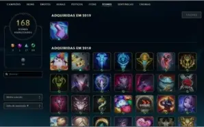 Conta League of Legends Unranked Varios champion