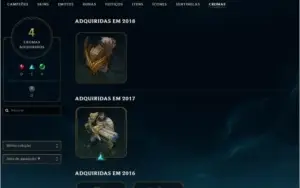 Conta League of Legends Unranked Varios champion