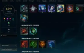 Conta do Lol, Dima 2, ex-mestre 450+ Skins