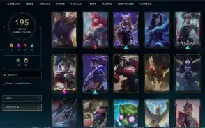 Unranked com TODOS os Champse e 194 Skins + 1800 RP