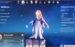 Contas Genshin Impact AR 7 com Sangonomiya Kokomi