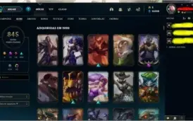 Conta lvl 298 todos os champs 845 skins!