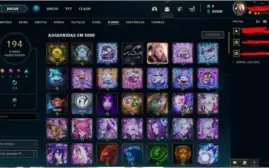 Conta lvl 298 todos os champs 845 skins!