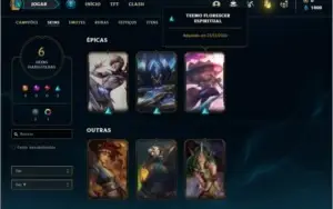 Conta Unranked (ex Platina) com 35 Champs e 6 Skins