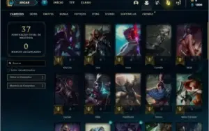 Conta Unranked (ex Platina) com 35 Champs e 6 Skins