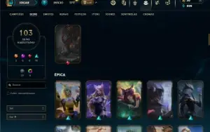 Unranked com 150 Champs e 103 Skins ( MAIN SUP )
