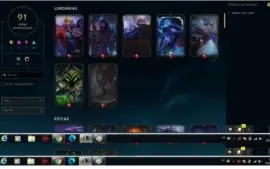 Conta LoL todos os campeões 91 skins Platina 3