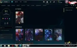Conta LoL todos os campeões 91 skins Platina 3