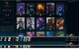 Conta LoL todos os campeões 91 skins Platina 3