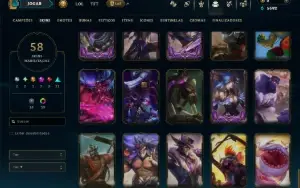 Platina 4 com 125 Champs e 58 Skins