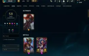 Platina 4 com 125 Champs e 58 Skins
