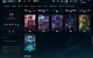 Platina 4 com 125 Champs e 58 Skins