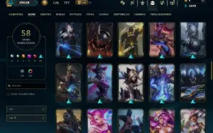 Platina 4 com 125 Champs e 58 Skins