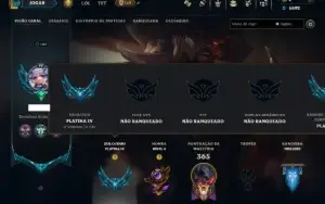 Platina 4 com 125 Champs e 58 Skins