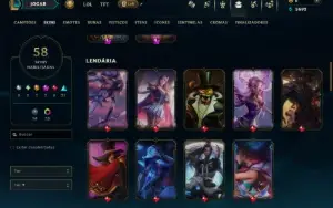 Platina 4 com 125 Champs e 58 Skins
