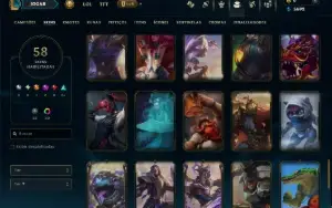 Platina 4 com 125 Champs e 58 Skins
