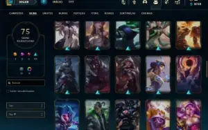Mestre com 135 Champs e 75 Skins ( 15 PDL )