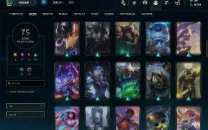 Mestre com 135 Champs e 75 Skins ( 15 PDL )