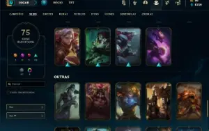 Mestre com 135 Champs e 75 Skins ( 15 PDL )