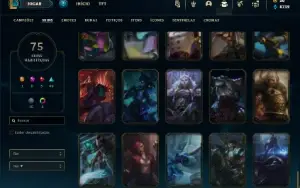 Mestre com 135 Champs e 75 Skins ( 15 PDL )