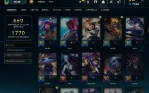 Diamante 4 com TODOS os champs e 392 Skins ( Nivel 1100 )