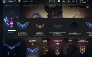 Diamante 4 com TODOS os champs e 392 Skins ( Nivel 1100 )