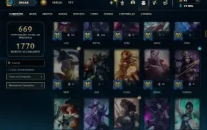 Diamante 4 com TODOS os champs e 392 Skins ( Nivel 1100 )