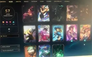 Vendo Rápido conta LoL 57 skins 1 Mítica 1 ultimate