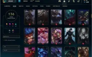 Conta platina 3 com 145 champs e 136 skins (1 Prestigio)
