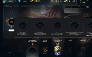 Unranked com 35 Champs e 6 Skins